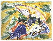 Ernst Ludwig Kirchner Sun bath Sweden oil painting artist